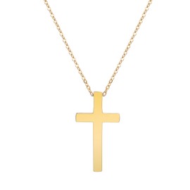 aesdox Gold Chain Cross Necklace for Women 18K Gold Plated Heart Necklace for Girls, Gold
