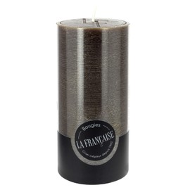 Bougies La Francaise - Rough Pillar Candle - Made in Tunisia, Brown Color, +/- 75-Hour Burn Time - 2.76 x ‎5.9 inches