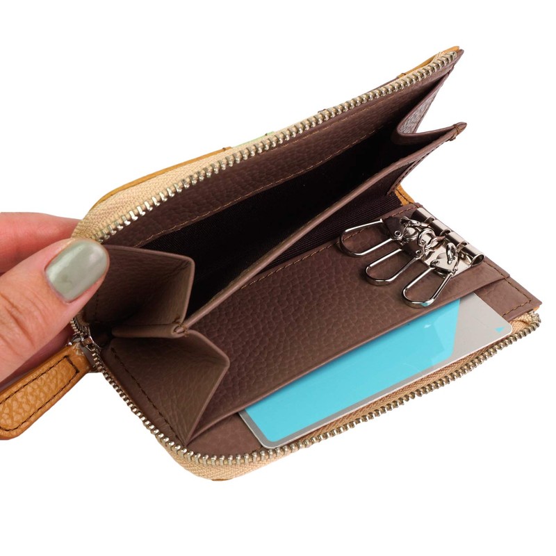 Pakka Pakka Women's Key Case with Coin Purse, Genuine Leather,