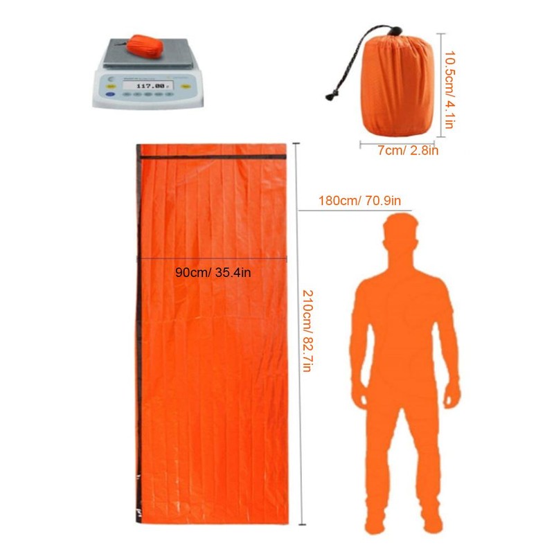 2 Pack Emergency Survival Sleeping Bag PE Aluminized Film Camping