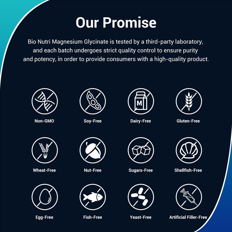 Bio Nutri Magnesium Glycinate For Improved Sleep Stress Anxiety Relief