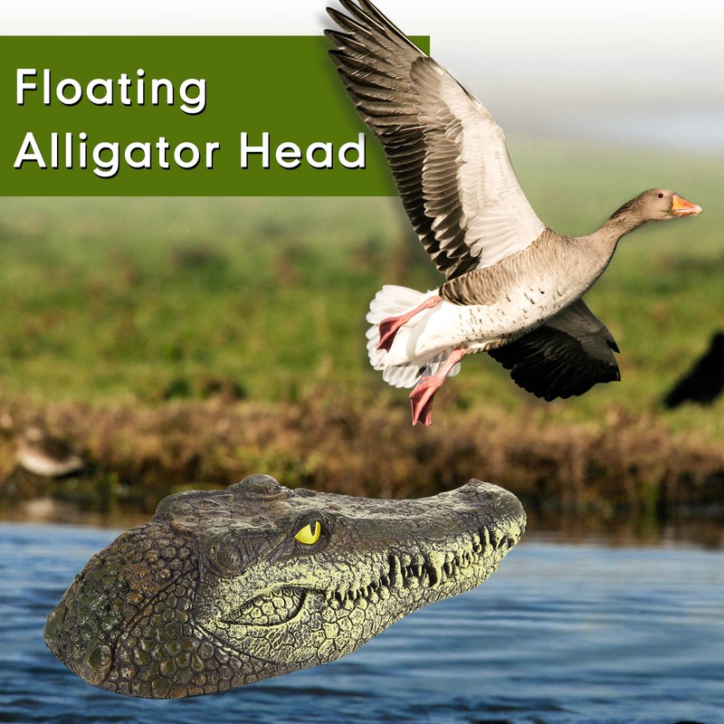 Yulejo Pond Floating Alligator Head Decoy Pool Accessories 12.6 Inches