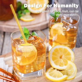 SUNDEE Reusable Plastic Straws Fit for Mason Jars, Tumblers, Long Rainbow Colored Unbreakable Drinking Straws, BPA Free and Eco Friendly, Set of 12 Pcs Straws with Cleaning Brush - Orange