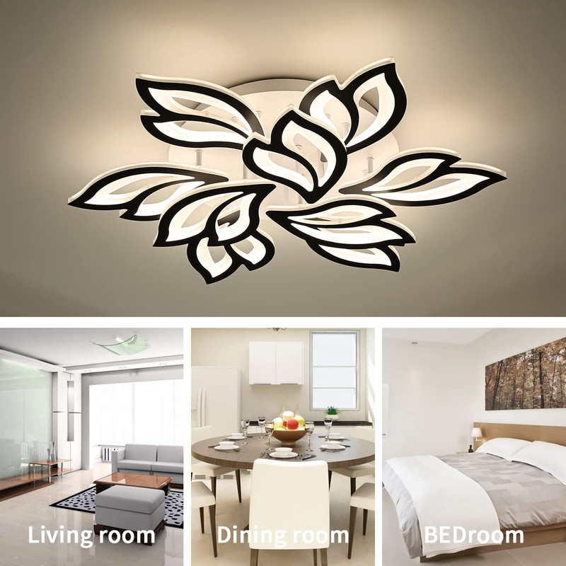 Garwarm LED Ceiling Light, Dimmable Modern Flower Shape Flush Mount
