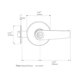 HAIFUAN Door Lever Handle Lock, for Use of Entry, Passage, and Bathroom(802-K with Key)