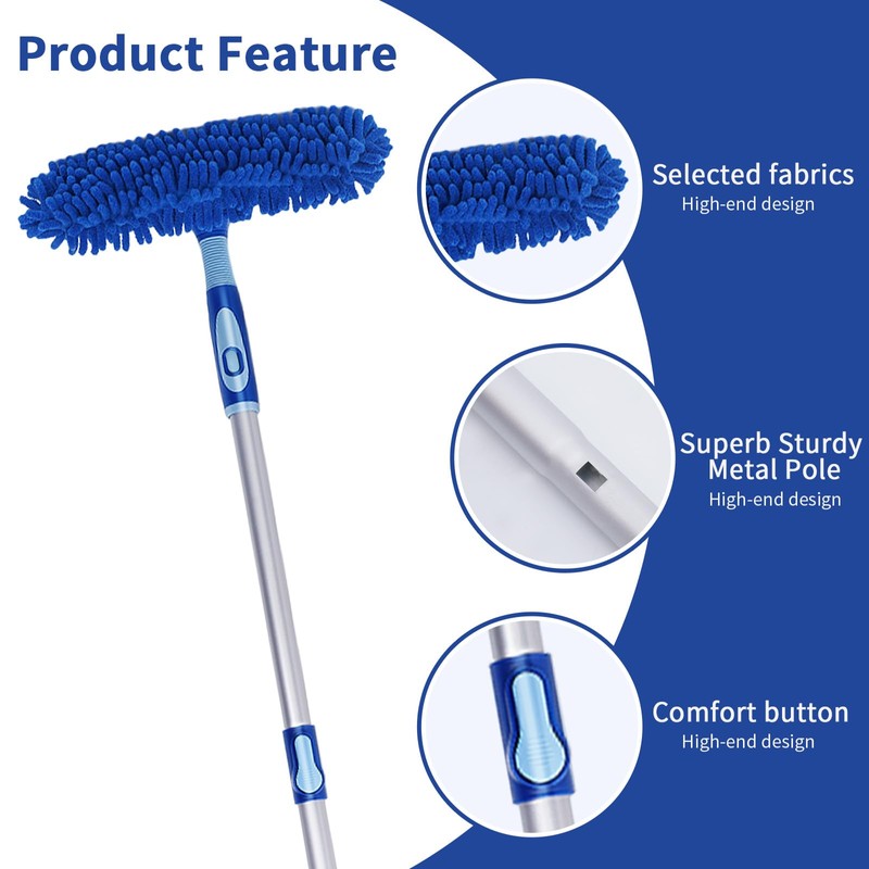 LOMIDA Professional Window Squeegee Kit - 62" Lightweight Aluminum Pole,