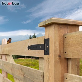 Kotarbau Pack of 2 Cross Hinges, 100-400 mm, Shutter Hinges, Gate Hinges, Door Hinges, Throw Hinges, Hardware, Garden Gate Hinges, Garden Gate Latch, Powder Coated, black