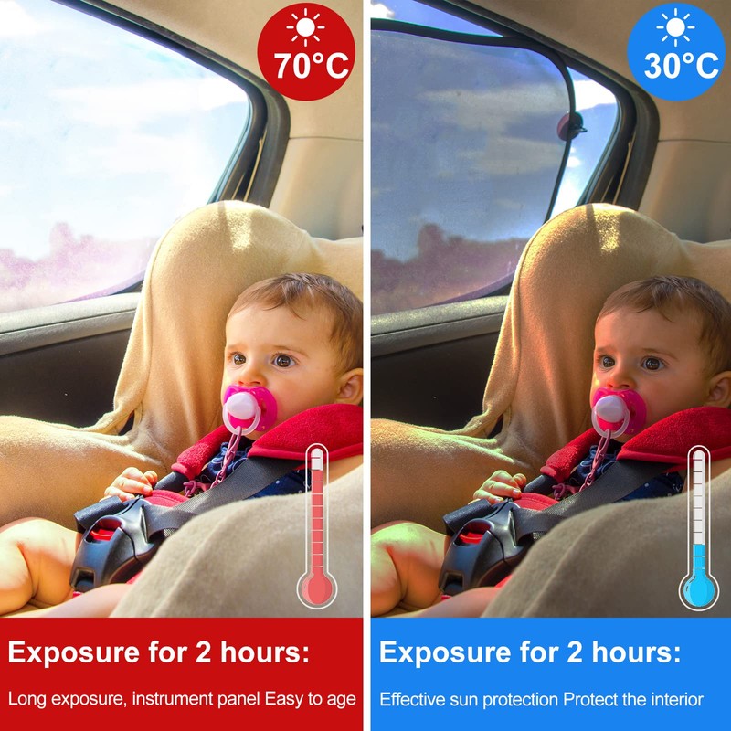 Tallew 6 Pack Car Window Shades for Baby, Include Front