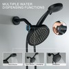 LIWEIKE 3 Handle Tub Shower Faucet, Matte Black Three Handles