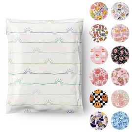 Graceful Mailers Poly Mailers 14.5x19 100 Pack, Waterproof & Tear Resistant Mailing Envelopes for Small Business Supplies, Cute Shipping Bags for Clothes & Small Business, Blue Sunshines