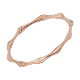 KoolJewelry Women's 14k Rose Gold 1.8mm Bamboo Ring Minimalist Jewelry, Size 6