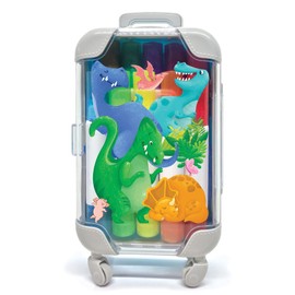 The Piggy Story Dinosaur World On-the-Go Color Pop Stamp n Color Marker Set with 10 Double-Sided, Scented Markers in Rolling Suitcase