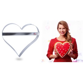 Foose Brand Extra Large Heart Cookie Cutter 8 in, Tin Plate Steel, Handmade in USA