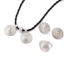 24K Gold Plated Eritrea Africa Wedding Engagement Ethiopia Sets Habesha (Silver Plated)