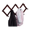 Relaxdays 1 x Wooden Extendable Coat Rack, 10 Coat Hooks,