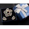 Alilang Women's Classy Multi Color Faux Pearl Clear Rhinestone Crystal
