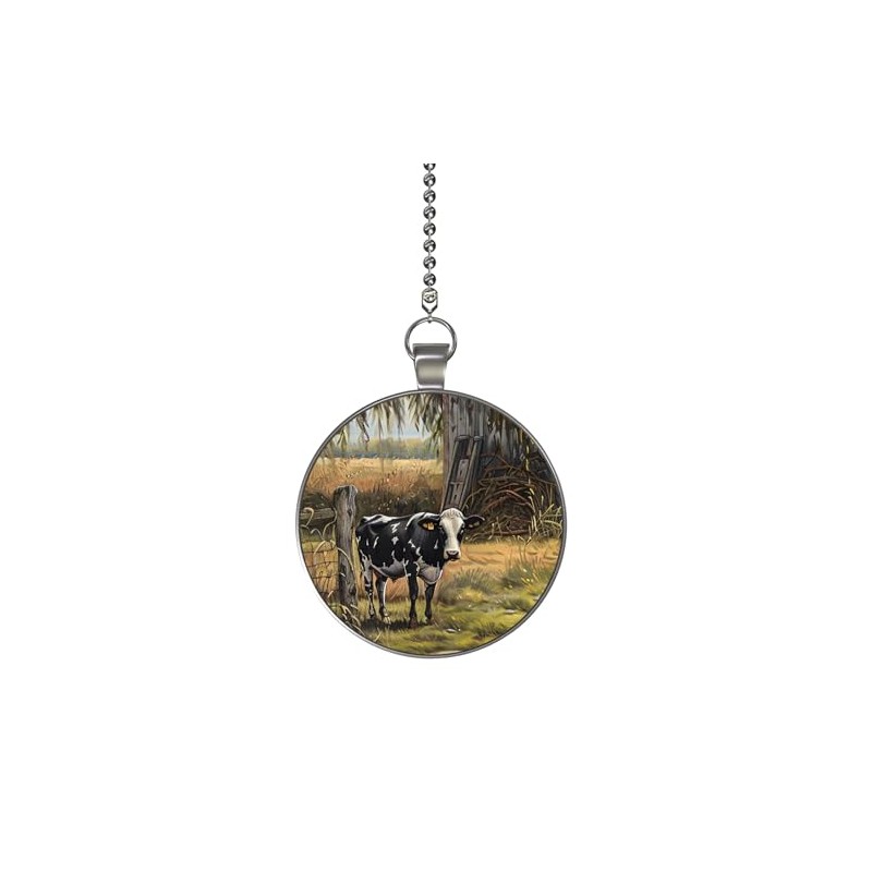 Gotham Decor Barnyard Cow Single Ceiling Fan and Light Pull