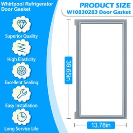 Upgraded W10830283 Refrigerator Door Gasket Compatible with Kitchenaid Maytag Kenmore Whirlpool Refrigerator Door Gasket, Left (Gray) 13.78"x39.65" W10218680 W10443269 Fridge Left Door Gasket Seal
