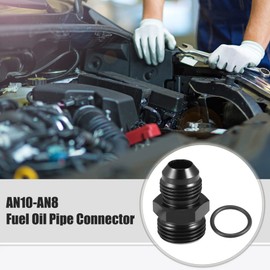 A ABSOPRO 4 Pieces AN10 to AN8 Fuel Distributor Adapter Screw Connection Black
