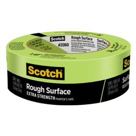 Scotch Rough Surface Extra Strength Painters Tape, 1.5 Inch Wide (1.41 In. X 60 Yds) 1 Roll, Green Tape Protects Surfaces and Removes Easily, Painting Tapes for Indoor and Outdoor Use (2060-36AP) | Scotch