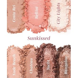 Wander Beauty Getaway - Paleta de ojos y rostros, Sunkissed (ligero/mediano), paleta de maquillaje de cara completa enriquecida con vitamina E, para l
