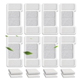 UPAWPIA Cat Water Fountain Filter Replacement 16 Packs for UPAWPIA 3.2L Pet Water Foutain 8 Filters & 8 Sponges Water Filter for Cat Fountain