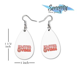 Easter Bunny Egg Dangle Earrings Set | Cute Girls Womens Jewelry Earings | Double Sided Print | Spring Holiday Gifts | Passover Sunday Girls Decorations Girlfriend Wife Adorable Fashion Accessories