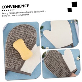 FRCOLOR 2pcs Flax Bath Gloves Back Scrubbing Gloves Exfoliating Bath Towels for Body Cleaning Spa Experience