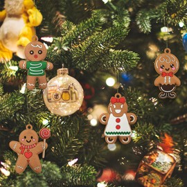 12-Pack Plastic Gingerbread Man Christmas Tree Ornaments - 3 Inch Holiday Decorations