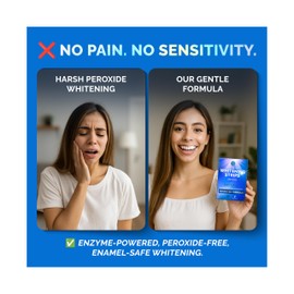 Whitening Strips for Sensitive Teeth 7 Treatments, Coconut – Enamel Safe, Peroxide-Free Coconut Teeth Whitening Strips with Natural Enzymes – Gentle White Stips for Sensitive Gums & Daily Oral Care