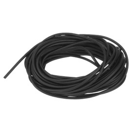 uxcell Silicone Foam Seal Strip, 1.8mm(0.07") Dia 5.5 Meters(18.04 Ft) Long Sponge Rubber Weather Seal Strip Round Rubber Cord Solid for DIY Warehouse, Pads, Foam Tubing, Crafts - Black