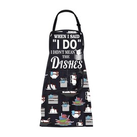BNQL When I Said I Do I Didn't Mean The Dishes Funny Apron Gifts for Washing Dishes BBQ Housewarming Gift Chef Kitchen Apron