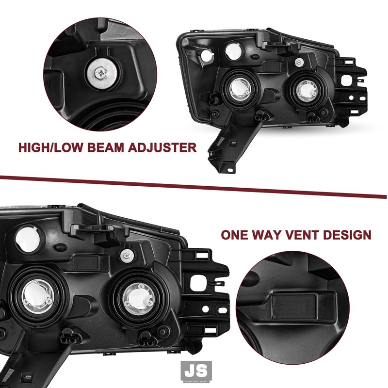 JSBOYAT Headlight Assembly Compatible with 2004-2015 Titan / 05-07 Armada