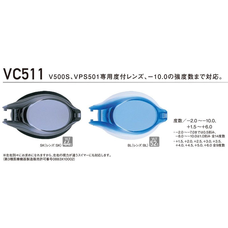 View Powered Lens For Swimming Goggles used for V500S/VPS501 Optical