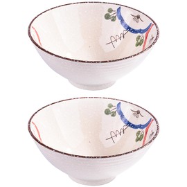 Whitenesser Japanese Ceramic Noodle Bowls, 8.3 Inch Asian Porcelain Ramen Set of 2 for Soup Pho Bowls (wc)
