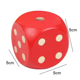 YouYuer Large Wooden Dice, 5 Pieces, Wooden Dice Game, 50 mm, Large Game Dice, Perfect for Family Games, School Games, Educational Toy, Card Game, Party Games Accessories