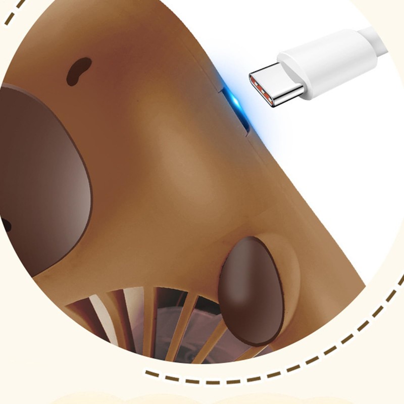 Cute Handheld Fan - Capybara Pocket Fan with Lanyard |