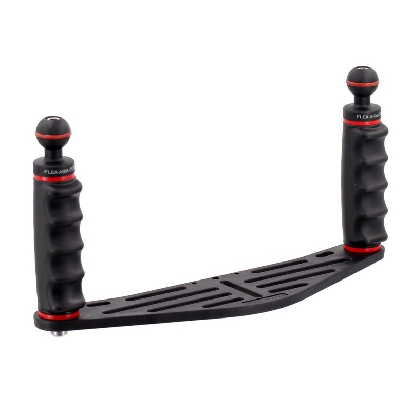 UNDERWATER CAMERA HOUSING TRAY AND HANDLES WITH 1-INCH BALL JOINT