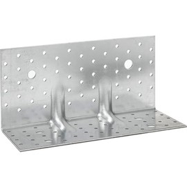Simpson Angle Connector with Bridge 255 x 100 x 120 - Wood Connector Perforated Plate ABR with ETA Rating, Galvanised Steel