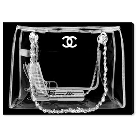 The Oliver Gal Artist Co. Fashion and Glam Wall Art Canvas Prints 'Coveted Spy Bag Noir' Home Décor, 36" x 24", Black, White