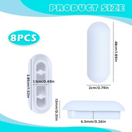 8 Pcs Toilet Seat Rubber Buffers,Toilet Seat Bumpers Replacement Set，High-Quality White Push-in Bumpers for D-Shape