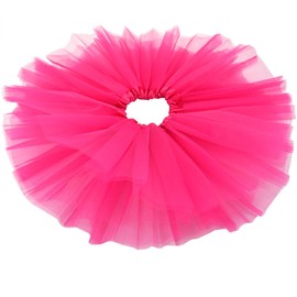 BGFKS 5 Layered Toddlers Tulle Tutu Skirt for Girls with Headband for Baby Girl 0 to 36 Months (Hot Pink, S,0-6 Months)