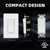 ELEGRP Matte White Single Pole Decors Light Switch with Plate