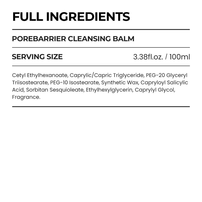 Skin & Lab Pore Barrier Cleansing Balm, 3.4 fl oz