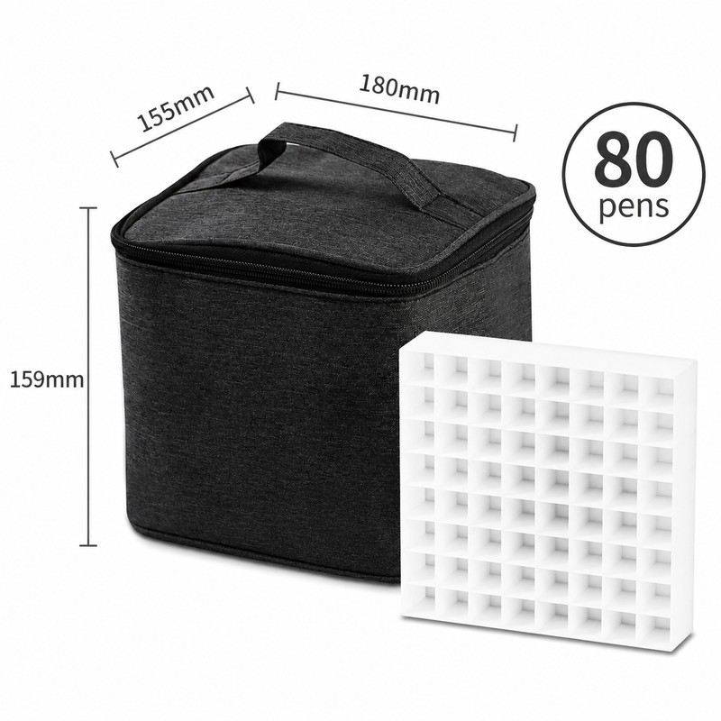 Marker Pen Case for Art Supplies – Large Capacity Zipper