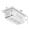 BIEAMA 1/3 Size 4" Deep, NSF Anti-Jam Perforated Stainless Steel