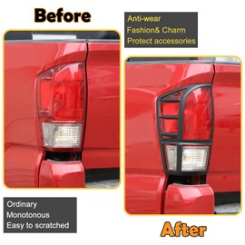 Tail Light Guard Covers Compatible with Toyota Tacoma 2016-2023, Rear Taillight Lamp Cover Trim Protector Exterior Accessories (Matte Black)