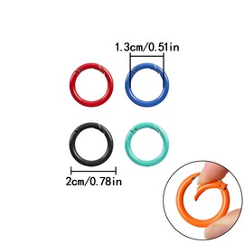 Metal Rings, 20 Pcs Multicolour Round Spring Ring Key for Bags, Belts, Purses, DIY Accessories (20MM/0.78in)