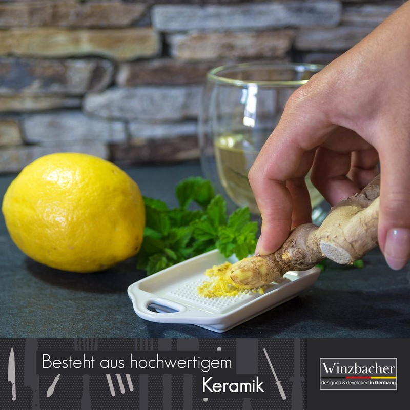 Winzbacher® The Original Ceramic Ginger Grater, Ideal for Ginger, Turmeric