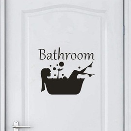 Froomer Bathroom Sticker Removable Art Vinyl Mural Home Room Decor Wall Sticker Girl In Bath Tub